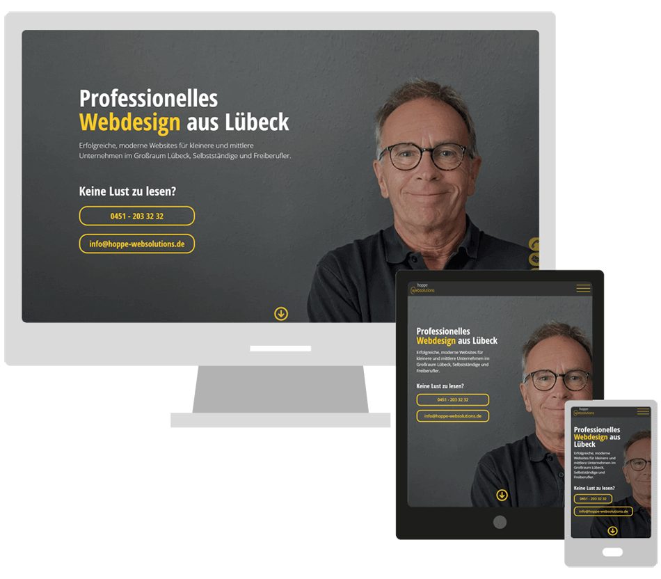 Responsive Webdesign: eine Website passt sich verschiedenen Ausgabegeräten automatisch an. Responsive Webdesign